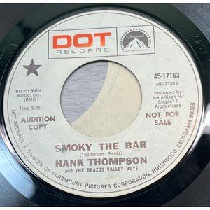 Hank Thompson Smoky the Bar / Clubs Spades Diamonds Hearts 45 Country Dot Promo